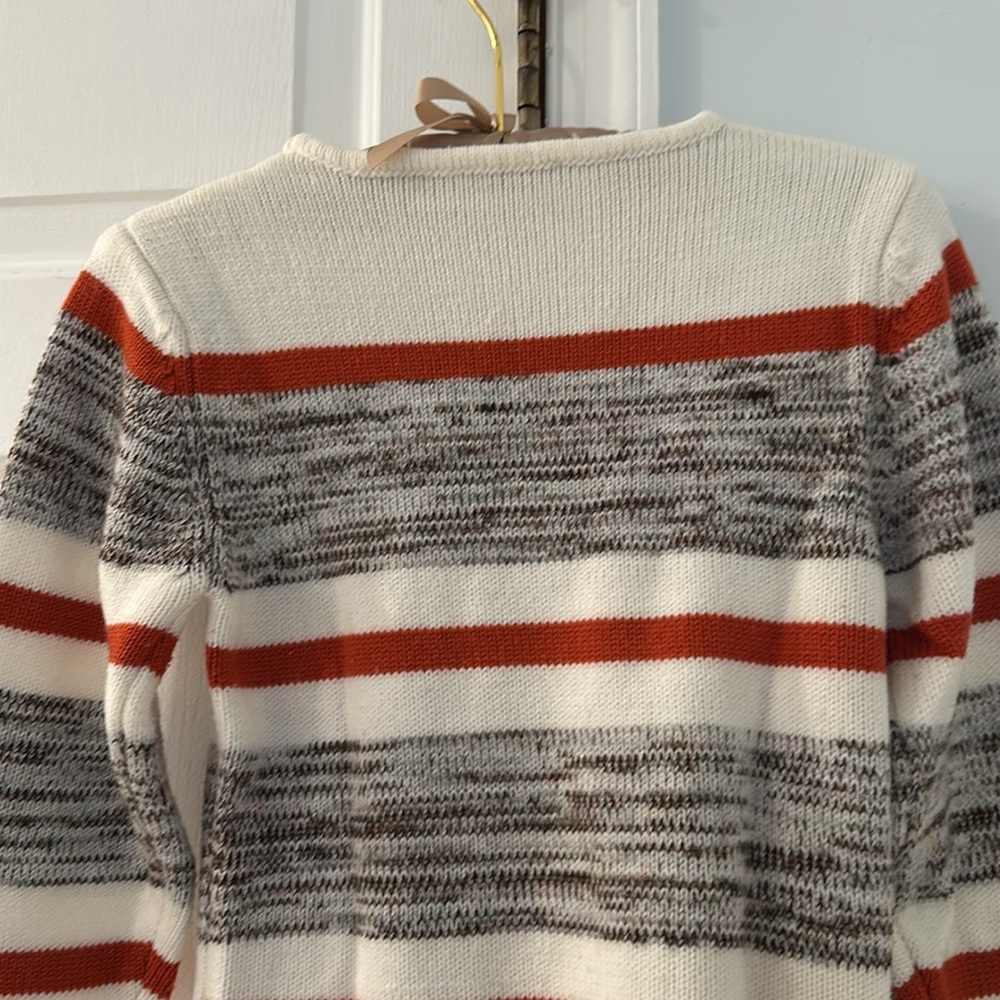 Striped Pattern Colorblock Sweater With Flare Sty… - image 7